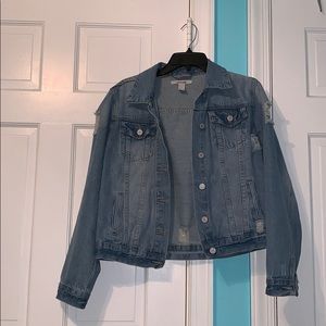 Charlotte russe distressed/ripped jean jacket